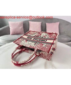 Replica Dior M1296 Small DIOR BOOK TOTE Red and White D-Royaume d'Amour Embroidery Red and white 2