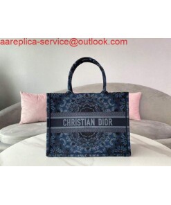 Replica Dior M1296 Small Dior Book Tote Navy Blue Dior Constellation Embroidery