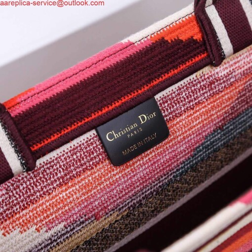 Replica Dior M1286 DIOR Book Tote Multicolor D-Stripes Embroidery 8