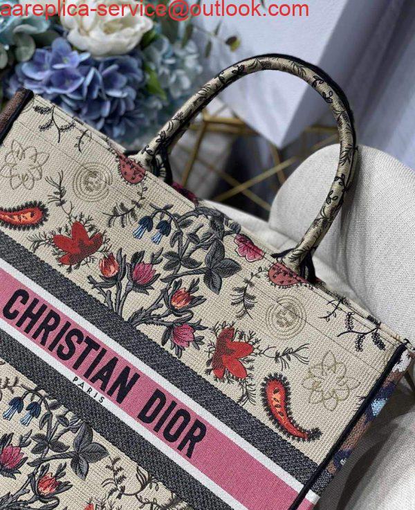 Replica Dior M1286 Book Tote Multicolor Flowers Embroidery 3 Replica Dior M1286 Book Tote Multicolor Flowers Embroidery 3