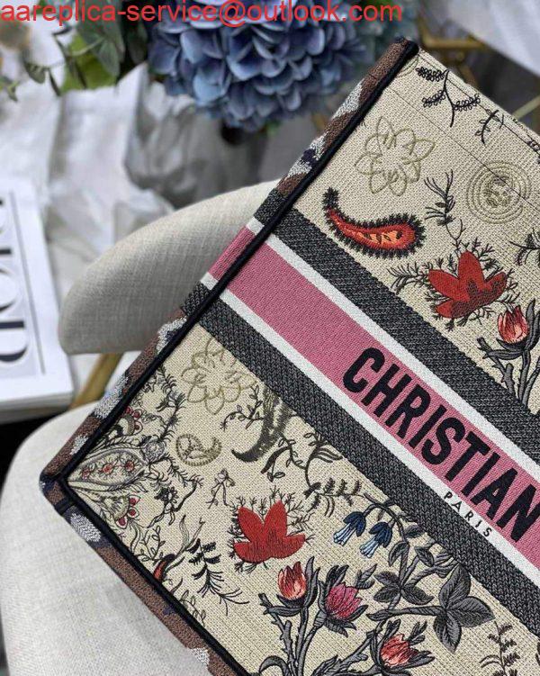 Replica Dior M1286 Book Tote Multicolor Flowers Embroidery 4 Replica Dior M1286 Book Tote Multicolor Flowers Embroidery 4