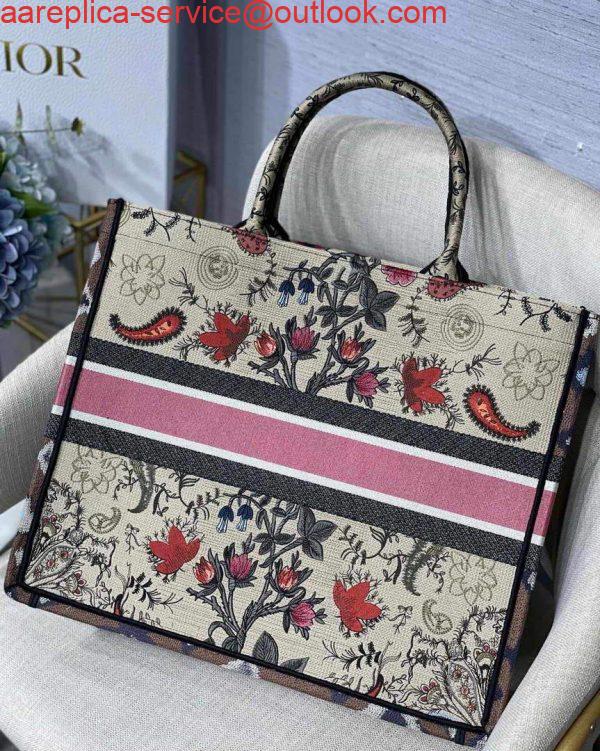 Replica Dior M1286 Book Tote Multicolor Flowers Embroidery 5 Replica Dior M1286 Book Tote Multicolor Flowers Embroidery 5