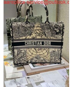 Replica Dior M1286 Book Tote Christian Dior Shoulder Shopping Bag Black
