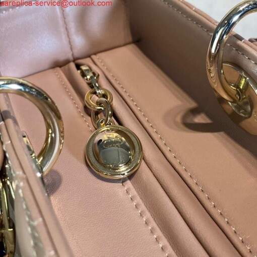 Replica Dior M0566 Large Lady Dior Bag Pink Cannage Lambskin 7