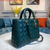 Replica Dior M0566 Large Lady Dior Bag Dark Green Cannage Lambskin