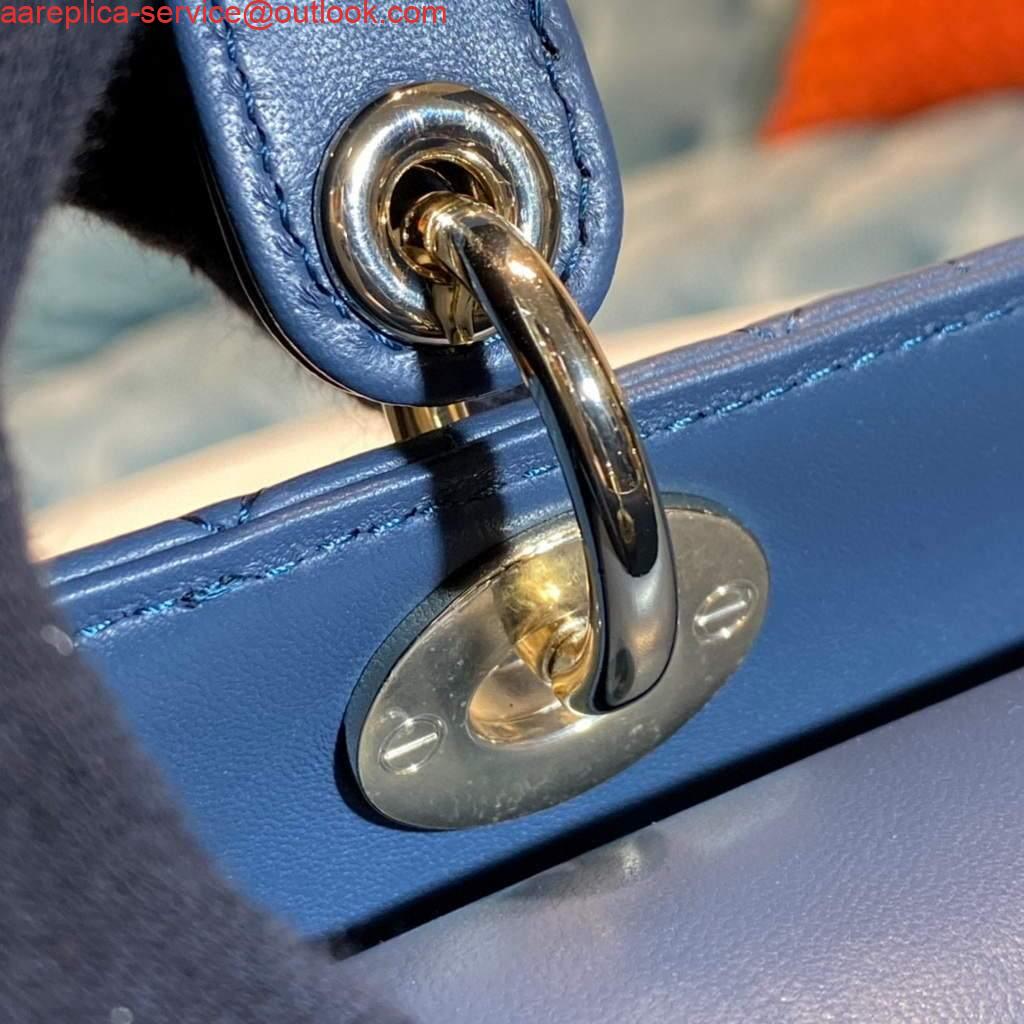 Replica Dior M0566 Large Lady Dior Bag Blue Cannage Lambskin 7 Replica Dior M0566 Large Lady Dior Bag Blue Cannage Lambskin 7