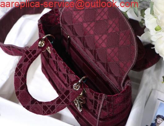 Replica Dior M0565 Lady Dior Medium Tote Bag M950 Wine Red 8 Replica Dior M0565 Lady Dior Medium Tote Bag M950 Wine Red 8