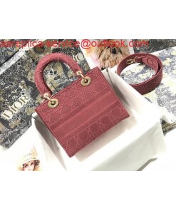 Replica Dior M0565 Lady Dior Medium Tote Bag M950 Red