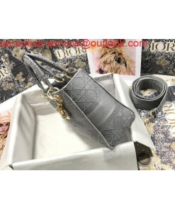 Replica Dior M0565 Lady Dior Medium Tote Bag M950 Gray 2