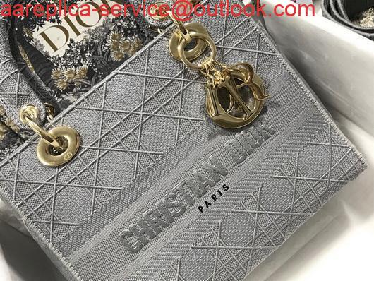 Replica Dior M0565 Lady Dior Medium Tote Bag M950 Gray 4 Replica Dior M0565 Lady Dior Medium Tote Bag M950 Gray 4