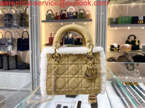 Replica Dior M0505 Mini Lady Dior Bag Shearling Camel Colored 2 Replica Dior M0505 Mini Lady Dior Bag Shearling Camel Colored 2