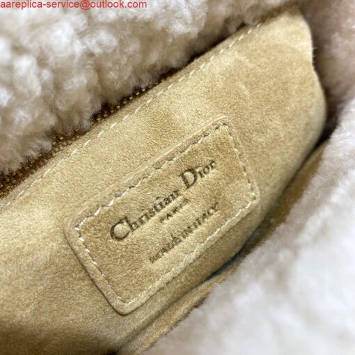 Replica Dior M0505 Mini Lady Dior Bag Shearling Camel Colored 6