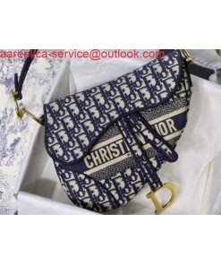 Replica Dior M0446 Saddle Dior Oblique Pouch Belt M928 Navy Blue 2