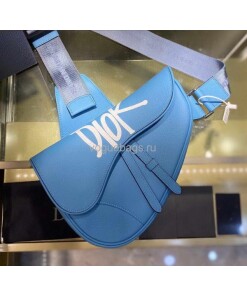 Replica Dior M0446 Saddle Bag Dior Blue Calfskin Bag