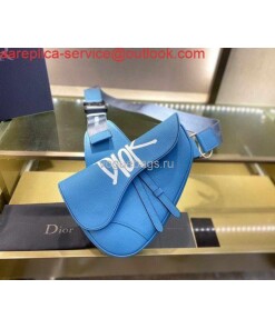 Replica Dior M0446 Saddle Bag Dior Blue Calfskin Bag 2