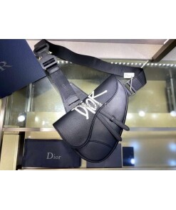 Replica Dior M0446 Saddle Bag Dior Navy Blue Calfskin Bag