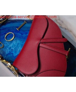 Replica Dior M0446 Dior Saddle Bag M0447 Red Grained Calfskin 2