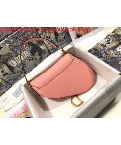 Replica Dior M0446 Dior Saddle Bag M0447 Pink Goatskin
