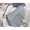 Replica Dior M0446 Dior Saddle Bag M0447 Grey Grained Calfskin with Gray Hardware 9