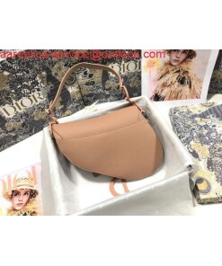 Replica Dior M0446 Dior Saddle Bag M0447 Apricot Grained Calfskin with Apricot Hardware
