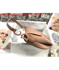 Replica Dior M0446 Dior Saddle Bag M0447 Apricot Grained Calfskin with Apricot Hardware 2