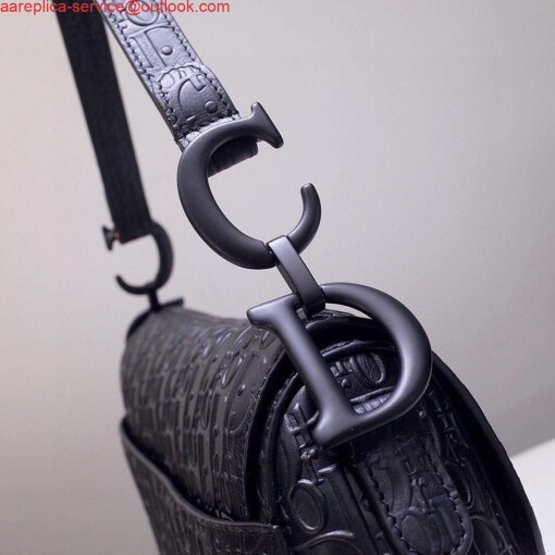 Replica Dior M0446 Dior Saddle Bag M0447 Apricot Grained Calfskin Black Pinter logo 2