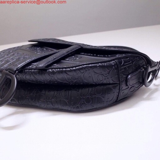 Replica Dior M0446 Dior Saddle Bag M0447 Apricot Grained Calfskin Black Pinter logo 4
