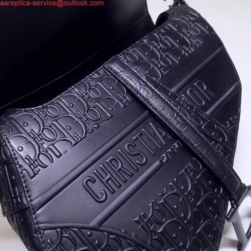Replica Dior M0446 Dior Saddle Bag M0447 Apricot Grained Calfskin Black Pinter logo 6