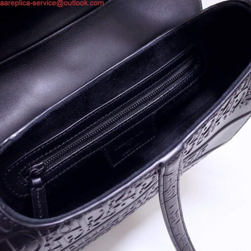 Replica Dior M0446 Dior Saddle Bag M0447 Apricot Grained Calfskin Black Pinter logo 7