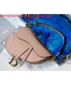 Replica Dior M0446 Dior Saddle Bag M0447 Apricot Grained Calfskin