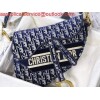 Replica Dior M0446 Dior Saddle Bag Blue Dior Oblique Embroidery