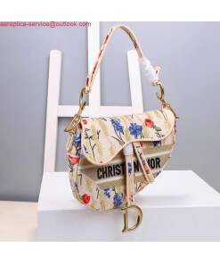 Replica Dior M0446 Dior Multicolor Flowers Embroidery Saddle Bag