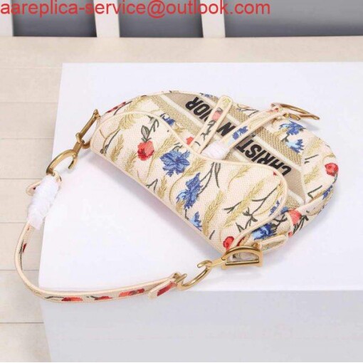 Replica Dior M0446 Dior Multicolor Flowers Embroidery Saddle Bag 4