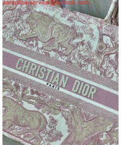 Replica Dior Book Tote M1286 Pink Toile de Jouy Embroidery 2