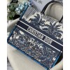Replica Dior Book Tote M1286 Blue Dior Palms Embroidery