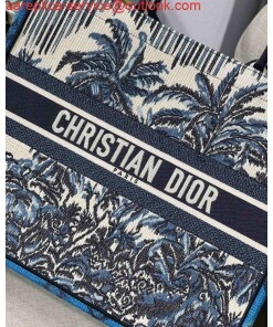 Replica Dior Book Tote M1286 Blue Dior Palms Embroidery 2