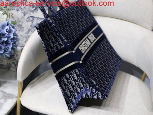 Replica Dior Book Tote M1286 Blue Dior Oblique Velvet 6 Replica Dior Book Tote M1286 Blue Dior Oblique Velvet 6