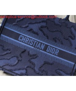 Replica Dior Book Tote M1286 Blue Camouflage Embroidery 2