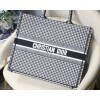 Replica Dior Book Tote M1286 Black and White Houndstooth Embroidery