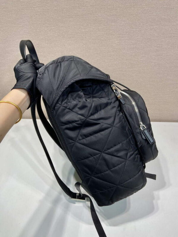 Replica Prada 2VZ135 Re-Nylon Padded Backpack With Hood Black 5