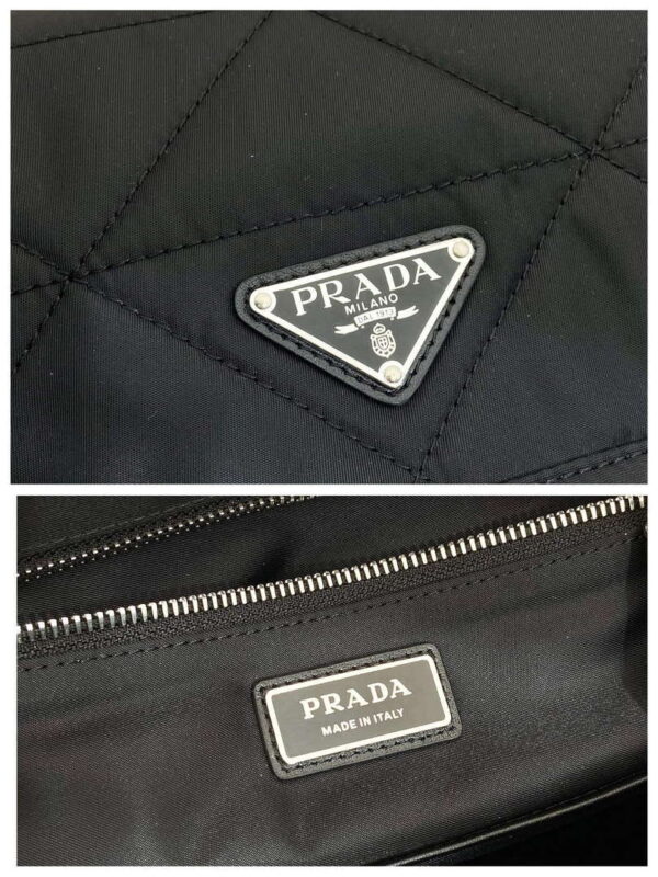 Replica Prada 2VZ135 Re-Nylon Padded Backpack With Hood Black 8