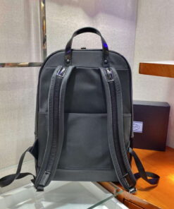 Replica Prada 2VZ084 Re-Nylon and Leather Backpack Black 2