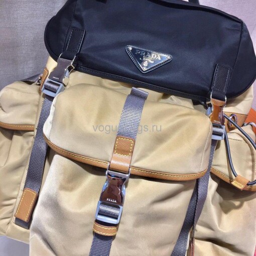 Replica Prada 2VZ074 Nylon Backpack Bag in Brown