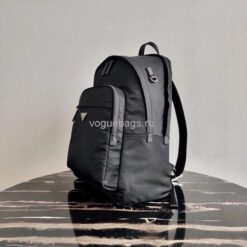 Replica Prada 2VZ048 Nylon And Saffiano Leather Backpack Bag in Black