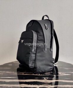 Replica Prada 2VZ048 Nylon And Saffiano Leather Backpack Bag in Black Replica Prada 2VZ048 Nylon And Saffiano Leather Backpack Bag in Black