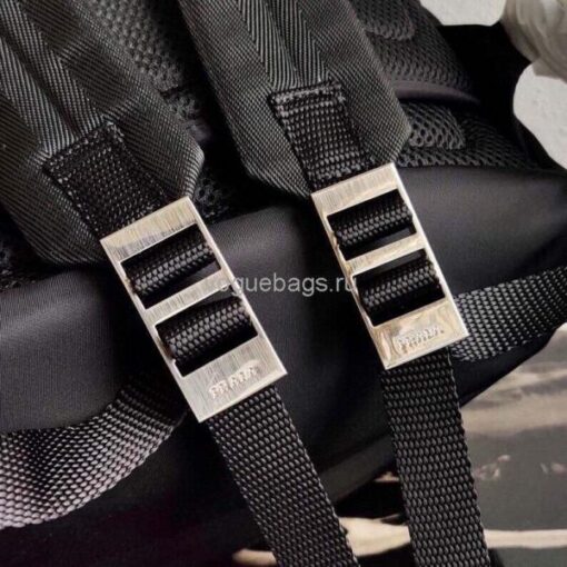 Replica Prada 2VZ048 Nylon And Saffiano Leather Backpack Bag in Black 4