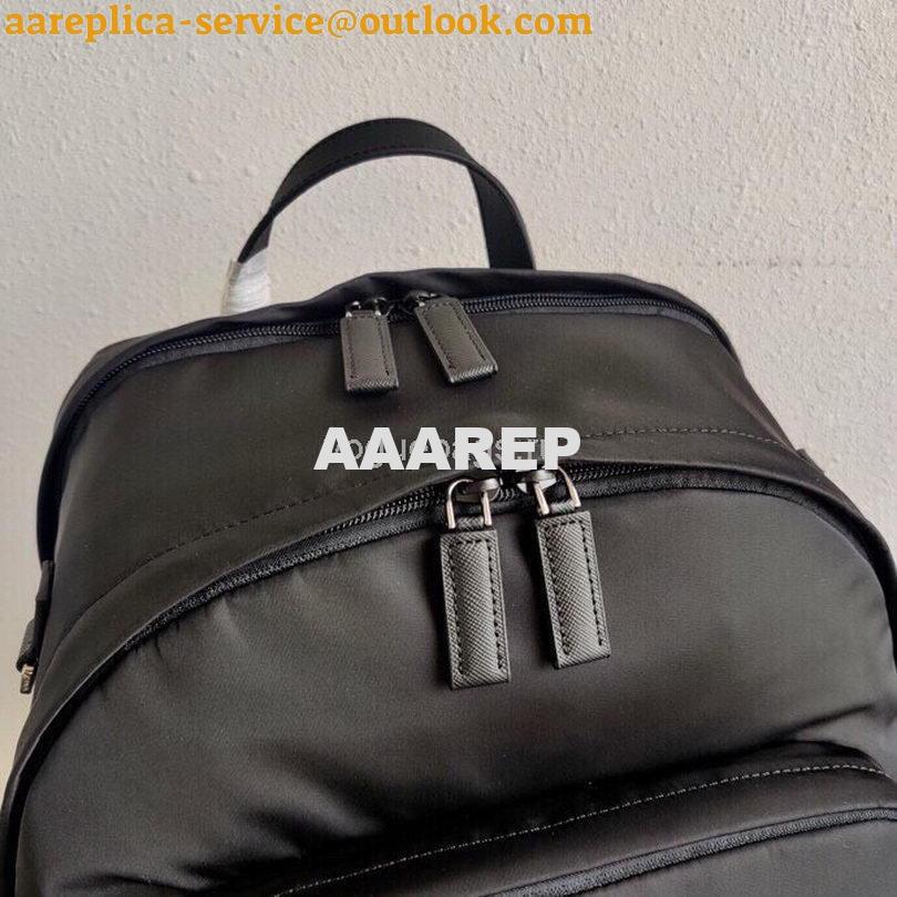 Replica Prada 2VZ048 Nylon And Saffiano Leather Backpack Bag in Black 6 Replica Prada 2VZ048 Nylon And Saffiano Leather Backpack Bag in Black 6