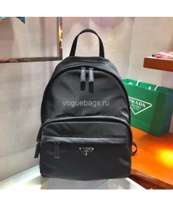 Replica Prada 2V066 Tessuto Zainetto Nylon And Leather Backpack in Black