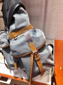 Replica Prada 2VZ074 Nylon Backpack Bag in Gray 2