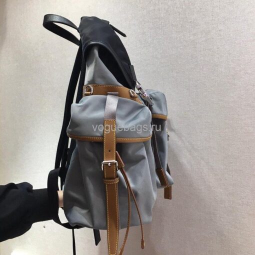 Replica Prada 2VZ074 Nylon Backpack Bag in Gray 3